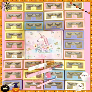 Natural Medium-Length Mixed False Eyelashes Set, Includes 30 Pairs + Glue + Applicator + Tweezers + Brushes, Perfect Holiday Gift, False Lash Extension