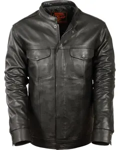 Milwaukee Leather Men's Club Style Shirt Jacket Big 4X - Mlm1610-Black-4X