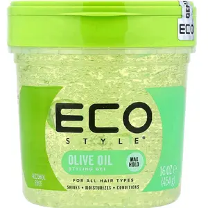 Eco Style Styling Gel, Max Hold, All Hair Types, Olive Oil, 16 oz (454 g)