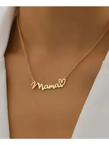 Golden mini mom logo necklace, exquisite mom necklace, Mother's Day jewelry gift, mom necklace, golden mom letter heart-shaped pattern necklace