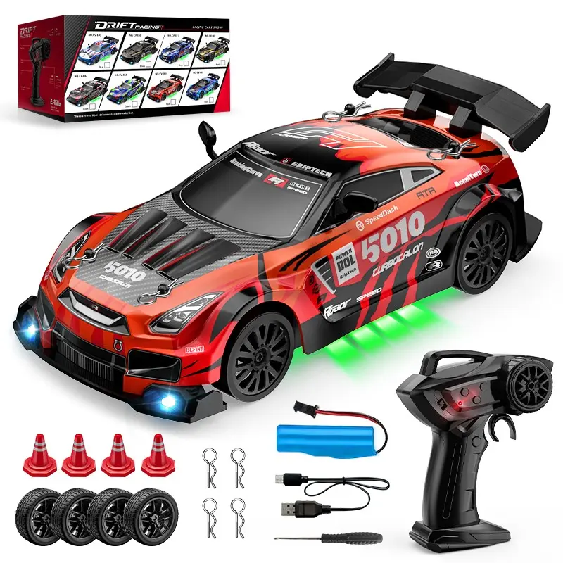 2.4g Remote Control Race Car, Drift Tricks, Realistic Scale, Two-Speed Gear, Cool Lights, Unisex Gift, Ages 3+, Includes Box, Rc Cars