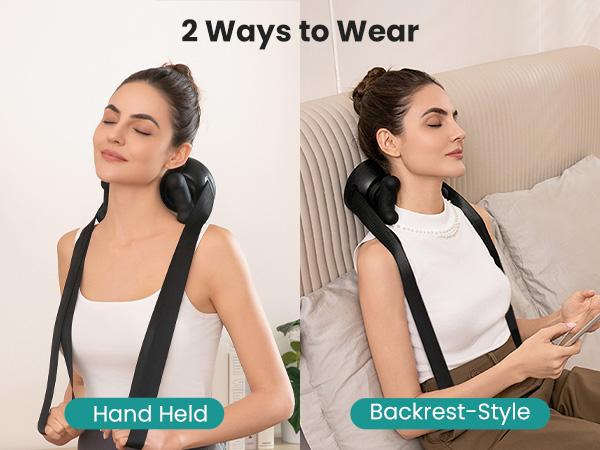 Nekteck Cordless Neck Massager with Heat, Shiatsu Back and Shoulder Massager, Deep Tissue 6D Kneading Massage Pillow for Neck and Back Pain Relief