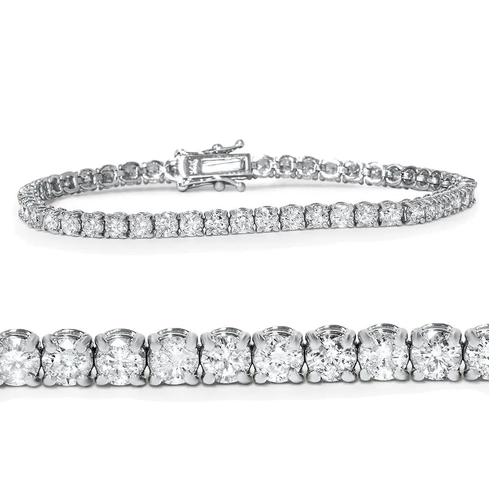 14k White, Rose, or Yellow Gold Round Diamond Tennis Bracelet 5cttw 7" Women's 14k White, Rose, or Yellow Gold Round Diamond Tennis Bracelet 5cttw 7" Women's