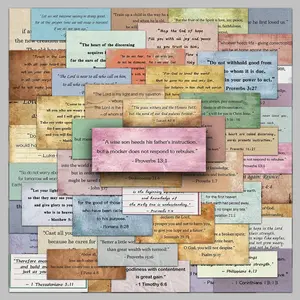 Vintage Bible Verse Sticker, 50pcs/set Waterproof Decorative Sticker, DIY Decals for Water Bottle, Laptop, Smartphone, Phone Case, Scrapbooking, Journal Making, Screen Protector, Cellphone, Casing, Cover