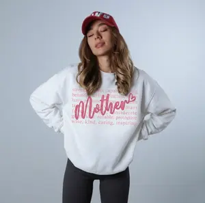 Mother's Day Gift Crewneck Sweatshirt, Preppy Pink Leopard Mother Shirt for Women, Aesthetic Mama Graphic Pullover, Cute Long Sleeve Cotton Blend Jumper, Trendy Mom Life Apparel, Soft Casual Top