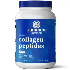 Zammex Hydrolyzed Collagen Peptides Powder 2 lbs, Unflavoured, Hydrolized Women Beauty Collagen Supplement, Type I &III Support Skin Hair&Nails