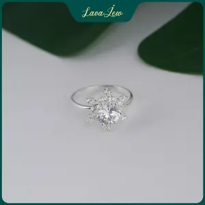 LavaJewelry, Snowflake Ring, 925 Sterling Silver Ring, Silver Ring for Women and Girls