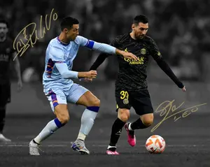 Lionel Messi Cristiano Ronaldo the Final Matchup Signed Photo Autograph Print Poster Wall Art Home Decor
