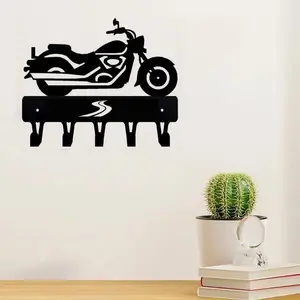 Motorcycle Design Wall Mounted Hook, Multi-purpose Metal Hook Rack for Keys, Clothes & Kitchen Utensils, Home Organizer for Bathroom & Balcony, Decor