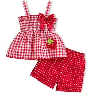 Toddler Girl Clothes Baby Girl Summer Outfits Ruffle Sleeveless Shirts Tops Shorts Set for Girl Clothing