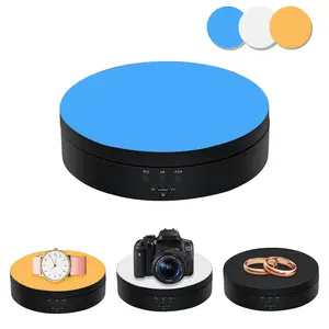 360 Degree Photography Turntable Rechargeable Electric Turntable Motorized Rotating Display Stand for Product Display with 3pcs Colorful Backgrounds