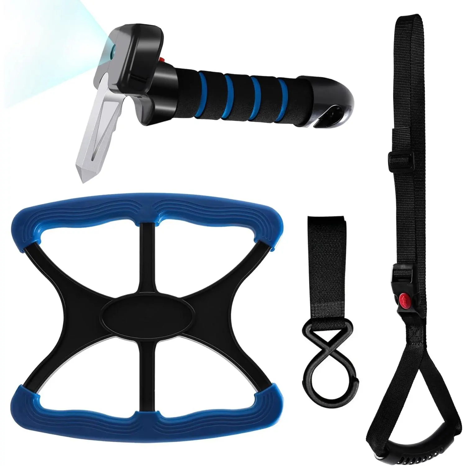 4pc Mobility Standalone Kit:Car Door Assist Handle for Elderly & Adjustable Standing Aid Safety Handle & Liberty Lift Assist with Hook Gift for Seniors, Disabled, Pregnant to Convenient Travel