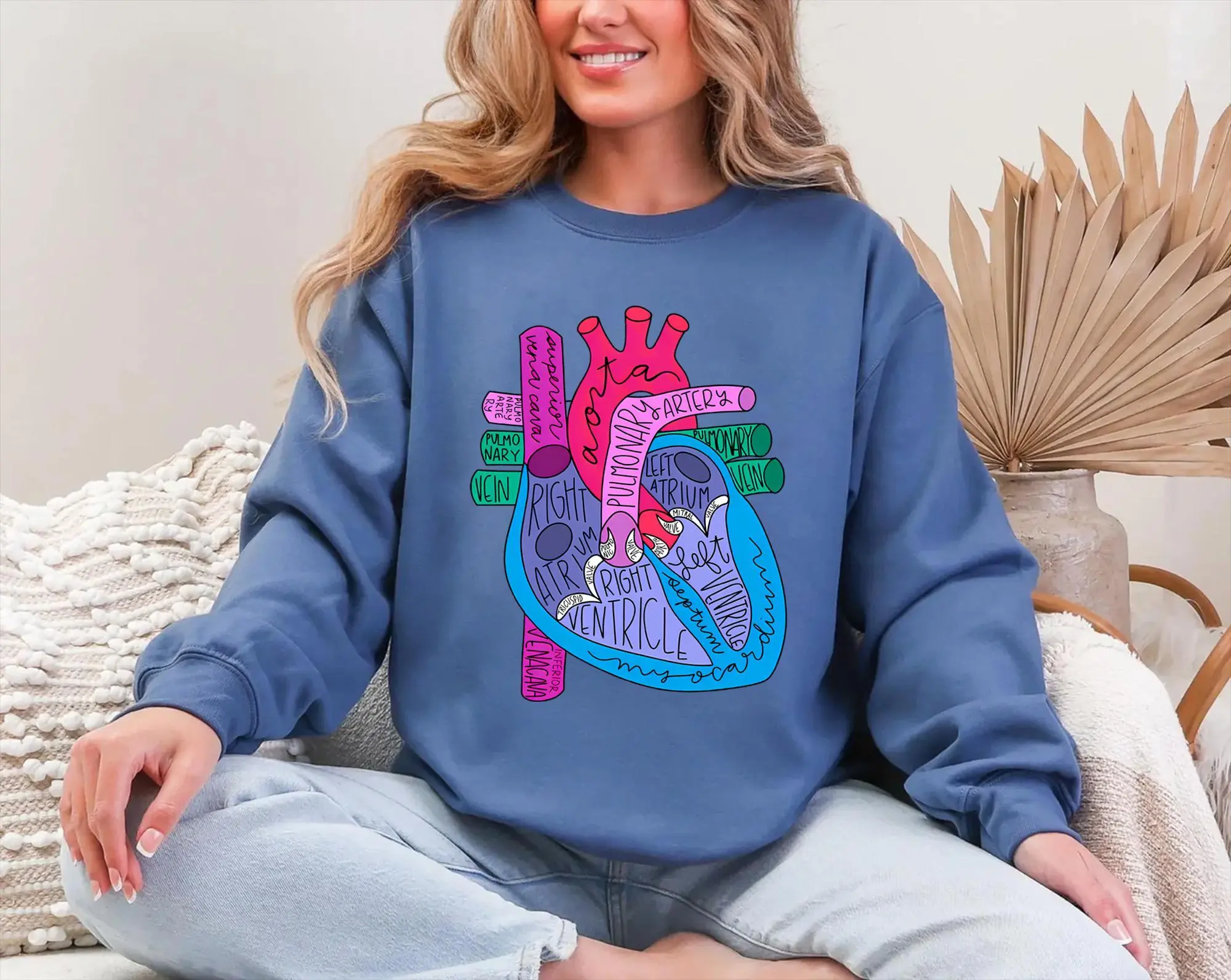 Heart Anatomy Short sleeved T-SHIRT / Sweatshirt, Cardiac Nursing Gift, Nursing School Shirt, Medical School Student Shirt, Cardiologist Anatomical Heart Shirt