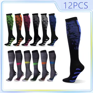 Copper Compression Socks 12 Pack Unisex Support Cushion Athletic Running Nursing Travel Outdoor Crew Socks Men Women