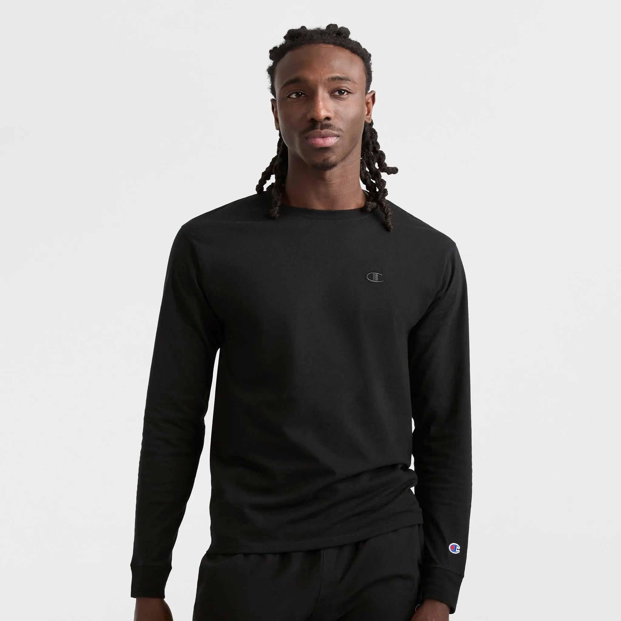 Champion Classic Long Sleeve T-Shirt, Embroidered C Logo