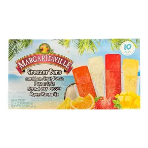Margaritaville Freezer Bars- Caribbean Fruit Punch, Piña Colada, Strawberry Daiquiri, & Mango Margarita- 10 Lollipops Per Box