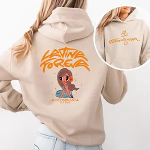 Custom Unisex Cozy Hoodie, Sweatshirt for Karol G Fans Latina Foreva Personal Gift for Women Latin Woman Graphic Trendy Aesthetic Outfit H7Q
