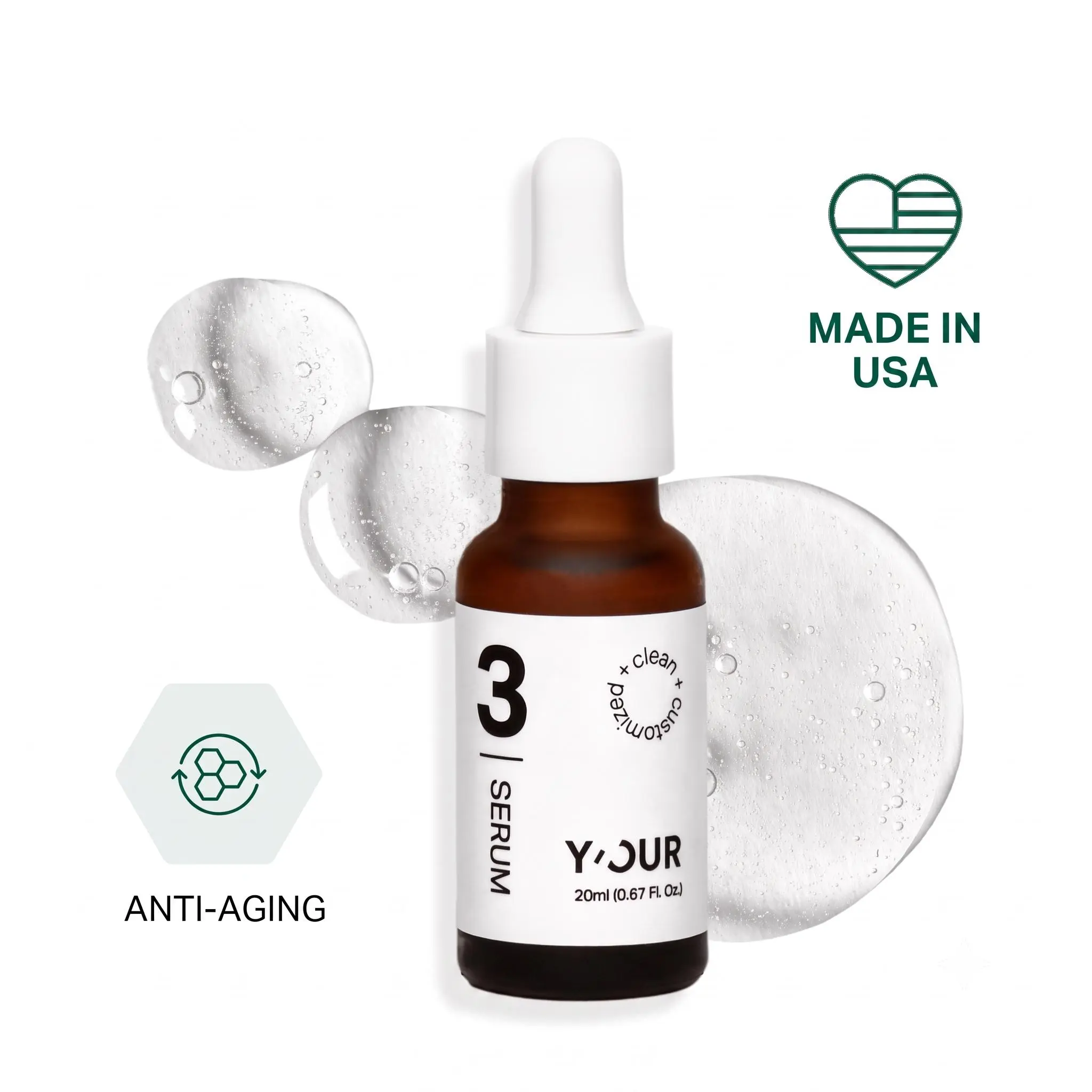 Anti-Aging Peptide Serum by Y'OUR - Firming, Wrinkle-Smoothing & Plumping Formula with Multi-Peptide Complex, Hyaluronic Acid, Seaweed Extract - Renewal Serum - Hydrating Powerhouse Moisture, Valentine's Gift for Women Skin Repair