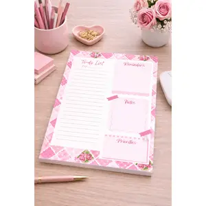 Pink Patchwork To-Do List & Daily Planner Notepad