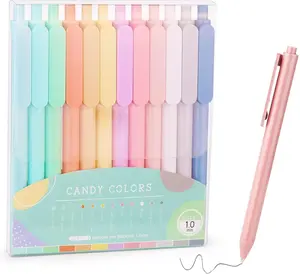 Women's 12-Pcs Pastel Retractable Ballpoint Pens, 1.0 mm Medium Point Black Ink, Comfortable Writing Office Stationery, Perfect Gift for Friends, School Managers & Home Use