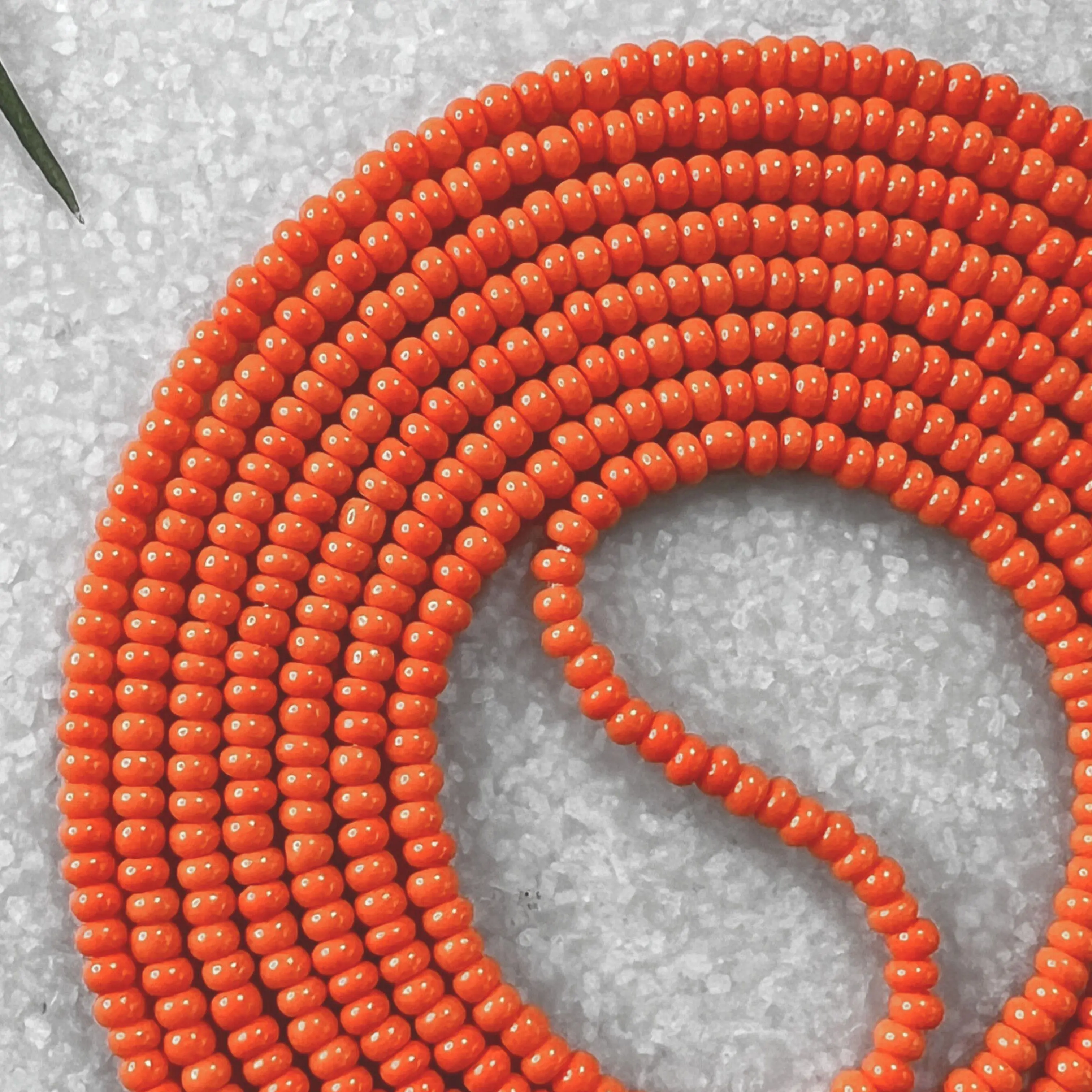 PURE ORANGE - Tie On Waist Beads - 45 to 60 inches Waistbeads - Orange Waistbeads - Chakra Waistbeads - Made By Venus Waistbeads