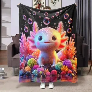 Gecko Pattern Blanket, Soft Comfortable Warm Throw, Air-conditioned Room Blanket, Warm Nap Blanket for Home Office Travel