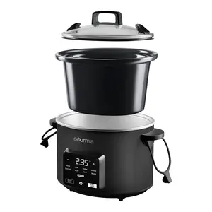 Gourmia Programmable Slow Cooker 4.5 Qt with Digital Controls and Auto Keep Warm, Black