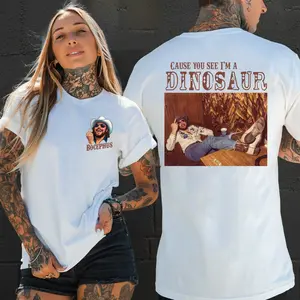 Bocephus Dinosaur Graphic T-Shirt 2026, Cause You See I’m A Dinosaur Western Country Tee, Vintage Cowboy Back Print Shirt, Retro Southern Music Inspired Unisex Gift for Men