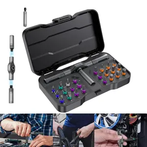 24 in 1 Multifunction Screwdriver Set 25pcs, Ratchet Wrench with S2 Steel Magnetic Bits, Detachable T-Handle, Compact Storage Box, Ideal for Household Repair, Electronics & DIY Projects