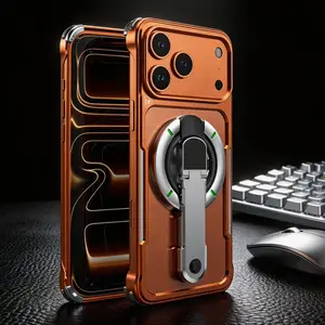 for iPhone 17 Pro Max Drop Triple Protection Phone Case Ultra-Durable Aluminum Alloy Shockproof Premium metal frame, ultra-strong magnetic ring, adjustable kickstand. Perfect for hands-free viewing, editing, and gamin