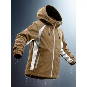 Men's Waterproof Windproof Jacket, Fashionable Outdoor Fishing Coat, All-Weather Wear, Stylish and Functional Outerwear