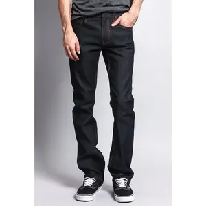 Men's Slim Fit Raw Denim Jeans (Black/Timber)