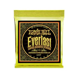 Ernie Ball Everlast Light Coated 80/20 Bronze Acoustic Guitar Strings - 11-52