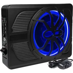 10" Car Subwoofer 800W Slim Under Seat Subwoofers Built-in Amplifier, Car/Truck  Subwoofer,Upgraded 10" 1200W Slim Under Seat Powered Car Subwoofer with Colorful LED Ambient Lights, Car/Truck  Sub Built in Amp Upgrade with Blue LED Ambient Light