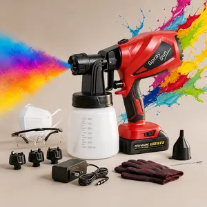 Paint Sprayer HVLP Spray equipment 3 Patterns Electric HVLP High-Pressure Spray tool  800ml TankEasy to Clean for Furniture, Cabinets, Fence, Walls, Door, Garden Chairs etc. Cordless Copper Motor Paint Sprayer Brushless HVLP Cordless Paint Sprayer