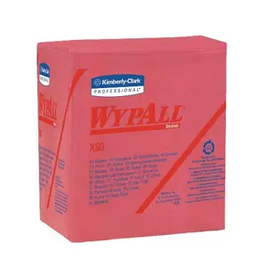 Kimberly-Clark KCC 41029 Wypall X80 1/4 Fold Towel Red- 50 Count - Case of 4