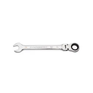 GearWrench KDT86724 24 mm 90-Tooth 12-Point Flex-Head Combination Ratcheting Wrench, Ratchet Torque Wrench for Hand Tools Applications, Ratchet Torque Wrenches