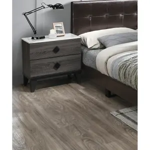 Bedroom Furniture Contemporary Look Grey Color Nightstand Drawers Bed Side Table plywood