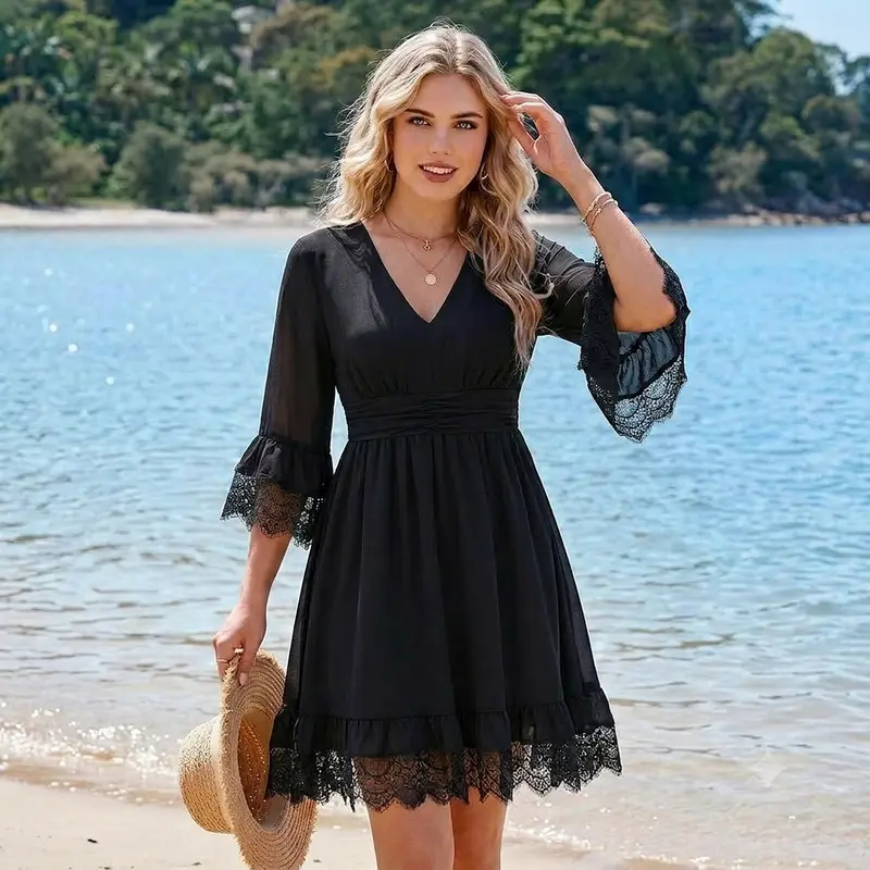 lace dress with sleeves - TikTok Shop