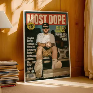 Mac Miller Poster, Most Dope Magazine Poster, Hip Hop Rap Wall Art, Product without frame