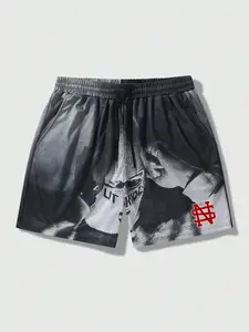 Men's Regular Fit Boxing Print Pocket Boxer Brief Shorts, Breathable Boxer Briefs, Casual Comfy Breathable Shorts for Daily Wear, Mens Bottoms for Summer