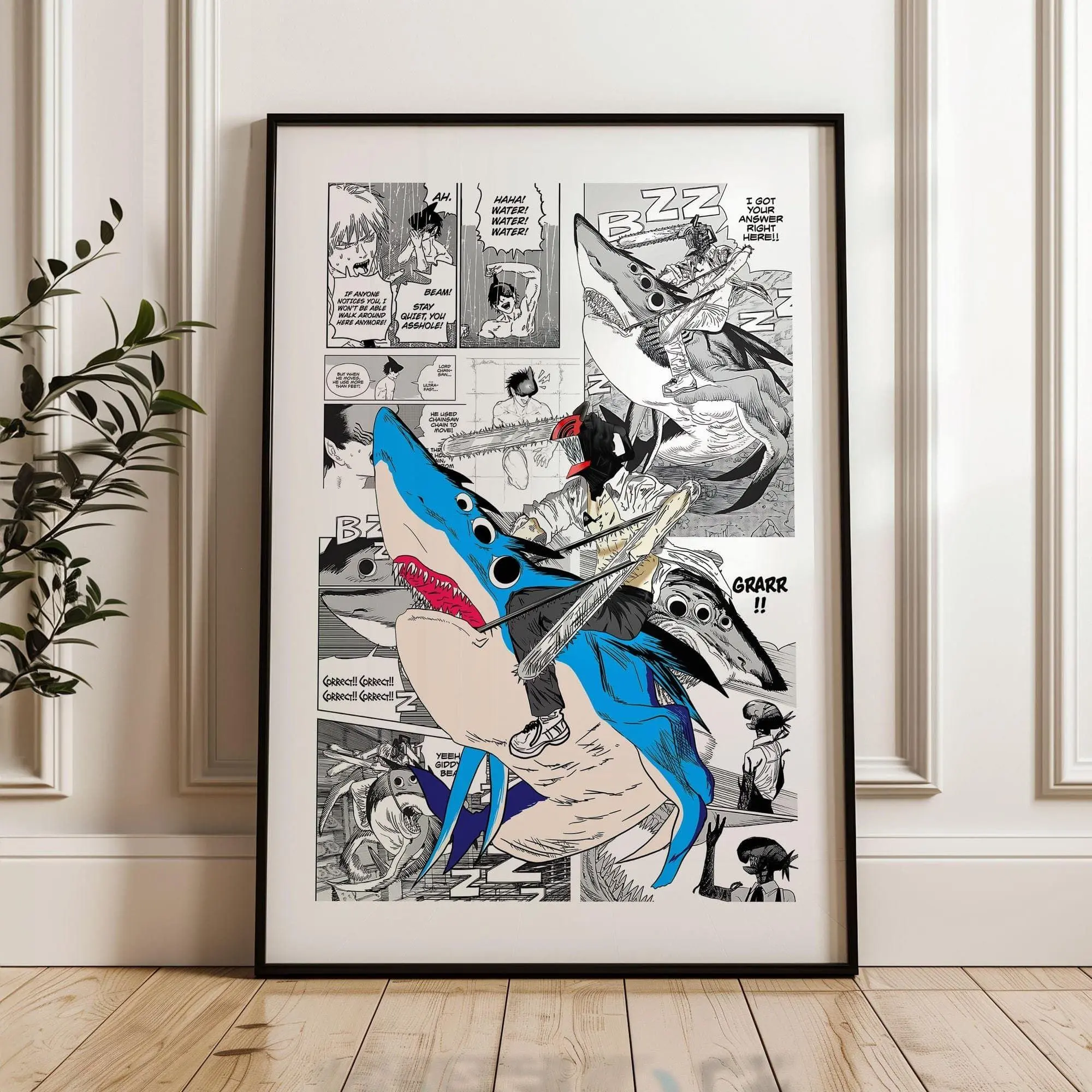 Chainsaw Man Reze Arc Movie Poster: Beam and Denji Anime Print, Anime Satin Poster