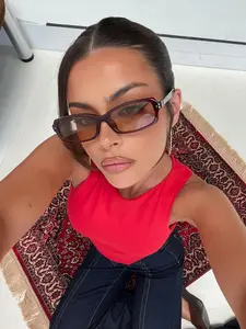 Women's Square Geometric Sunglasses, Simple Design, Casual Versatile, Elegant and Stylish, Perfect for Various Occasions