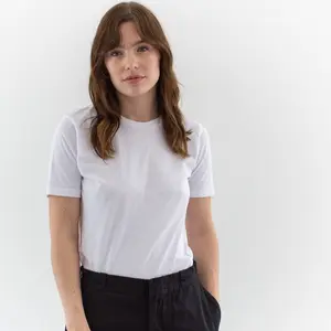 Essential Women's White T-Shirt - Premium Soft Cotton Basic Tee, Short Sleeve Casual Plain Top for Everyday Wear