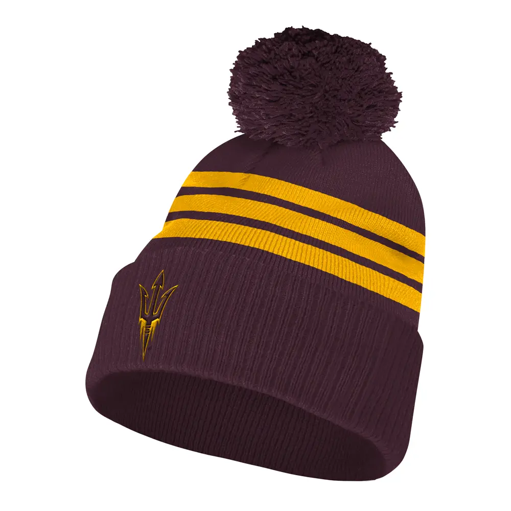 adidas Mens Arizona State Sun Devils Cuffed Knit Beanie Casual - Red