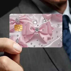 Fun Bow Credit Card Stickers Creative Pattern Ultra Thin Durable Skin for Bank Debit Transportation Room Key Cards