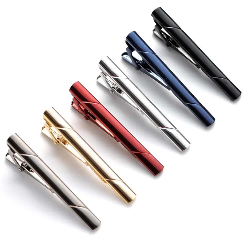 6PCS Tie Clips for men Tie Bar Clip Set for Regular Ties Necktie Wedding Business Tie Pin Clips