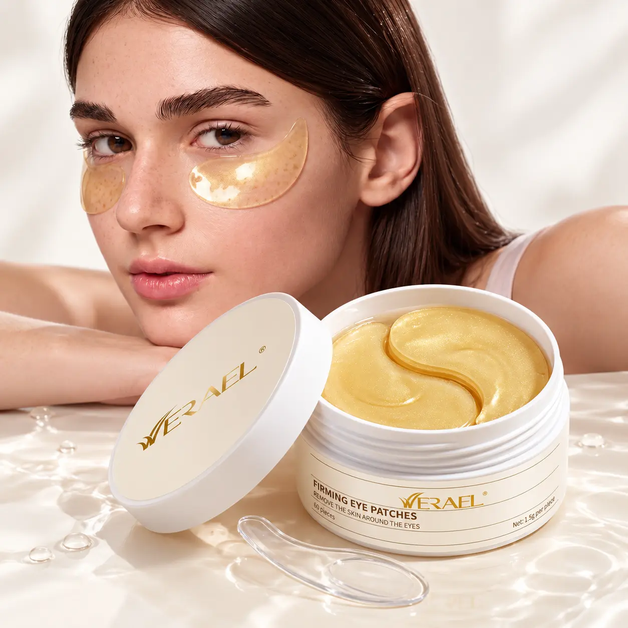 Hydrating Under Eye Mask Set 60pcs, 【Buy 2 Get 1 Free Gift】，Gold Collagen Hydrogel Eye Patches for Dark Circles, Puffy Eyes & Eye Bag Care, Moisturizing Eye Gel Masks for Fine Lines, Cooling Refreshing Under Eye Skincare