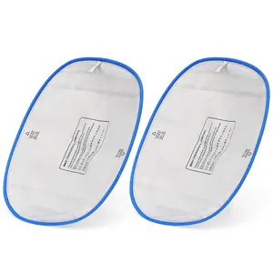 Self-Cleaning Cat Litter Box Liners, Waterproof & Leak-Proof Replacement Pads, Sturdy Waste Bags for Automatic Cat Litter Boxes, White with Blue Trim, 14.96 x 11.81 Inches, 2 Pack