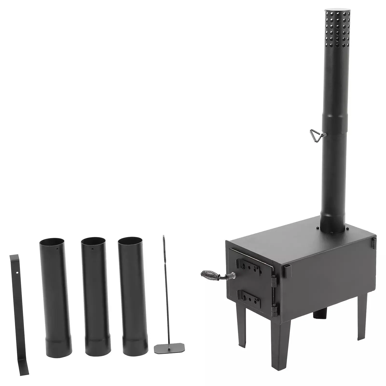 Black Steel Universal Outdoor Wood Burning Stove For Cooking Camping Black Steel Universal Outdoor Wood Burning Stove For Cooking Camping